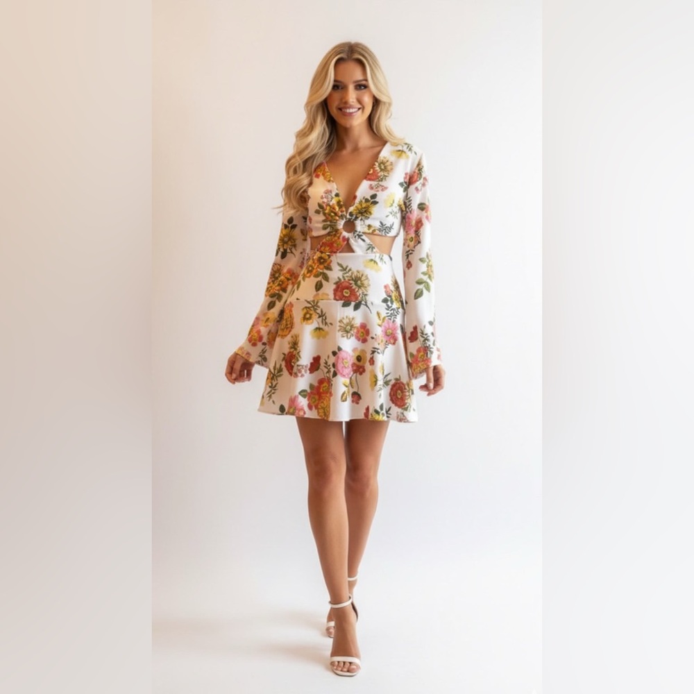 Floral Backless Dress